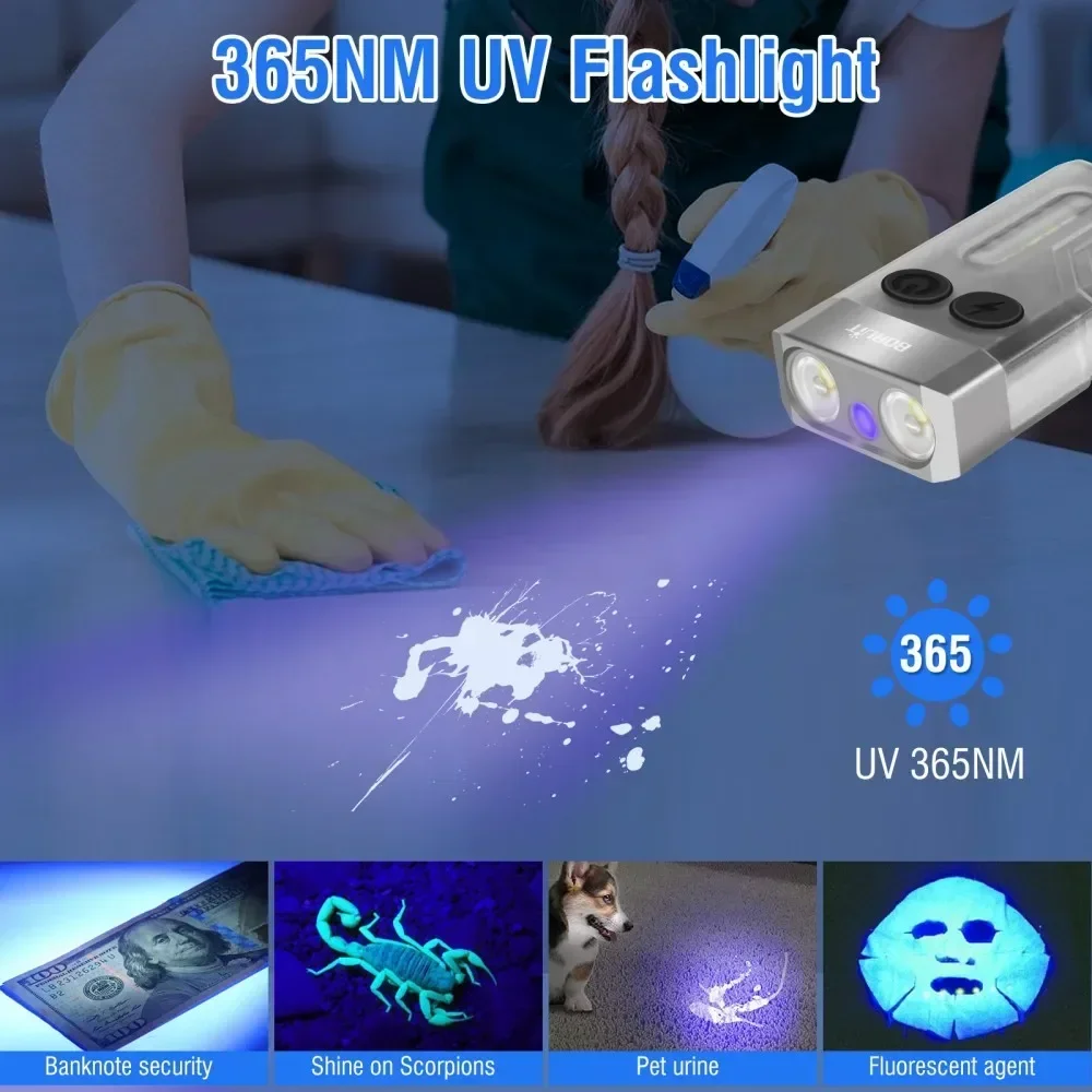 BORUiT V10 Keychain UV LED EDC - đánh giá và giá Fishing Light